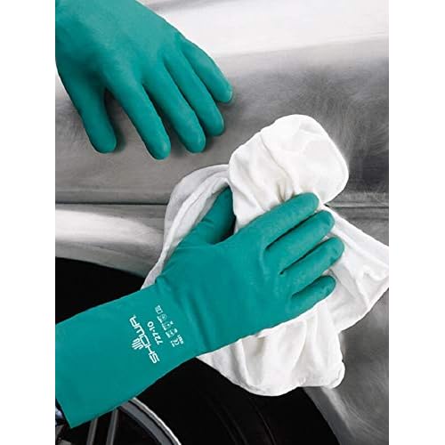 SHOWA 727 Nitrile Chemical Resistant Safety Glove, Unlined, Food Safe, 15 Mil Thick, 13" Length, Large (12 Pair)