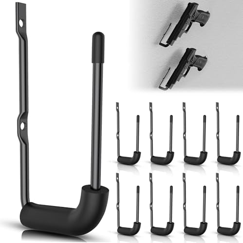 8Pcs Pistol Wall Mount Rack - Rubber Wrap Top for