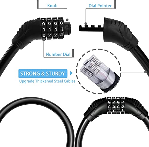 High Security Portable Bike Lock with 4-Digit Combination