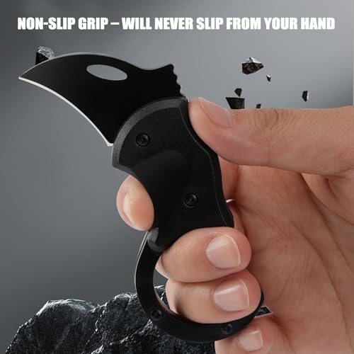 Mini Box Cutter Keychain Tool - Compact EDC Gadget for Men - Black