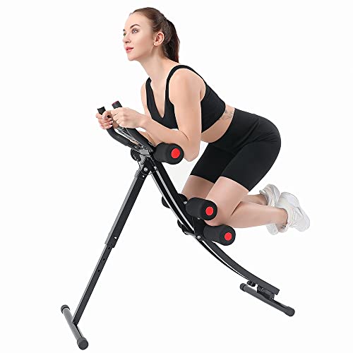 Core & Abdominal Trainer Workout Machine - Foldable, Red