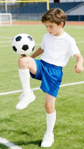 Boys Girls Athletic Shorts - Solid Summer Soccer Shorts, 3-9 Years