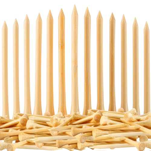 110 Pcs Bamboo Golf Tees - 3 1/4 Inch Biodegradable Long Golf Tees