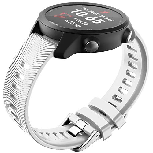 Silicone Replacement Strap for Galaxy Watch 4/5 & Garmin - White