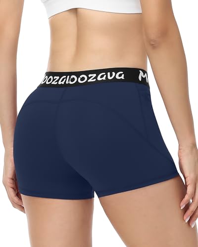 Women's Compression Biker Shorts with Pockets - 3" Navy
