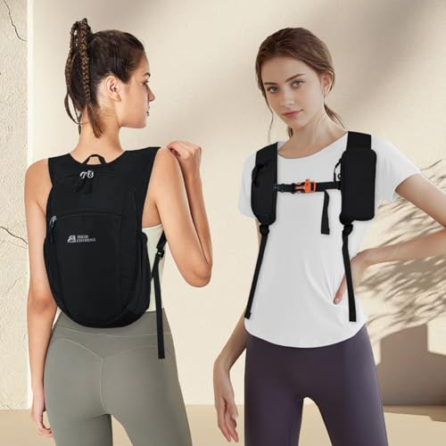 High Experience Small 10L Packable Hiking Backpack for Women & Men - Black