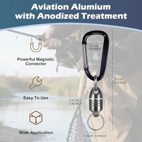 Magnetic Net Release - Aluminum Fishing Net Magnet Retractor - Gun Metal