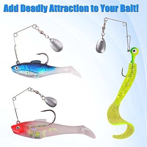 Silver Fishing Spinnerbait Blades - 6pcs DIY Lure Making Supplies
