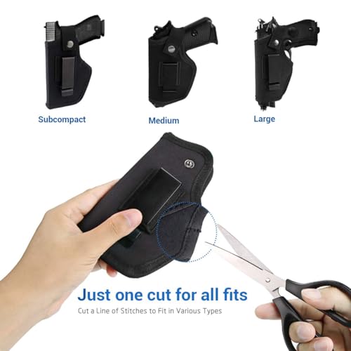 IWB Gun Holster with Magazine Pouch - Black, Ambidextrous Fit