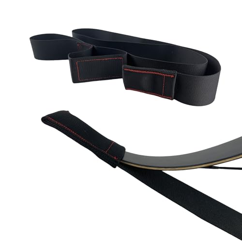 Recurve Bow Stringer Tool - Durable Nylon & Leather - Black