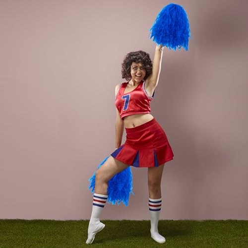 18PCS Blue Cheerleading Pom Poms for Sports & Parties