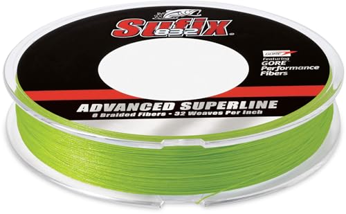 Sufix 832 Advanced Superline Braid - 300 Yards, Neon Lime, 30 lb