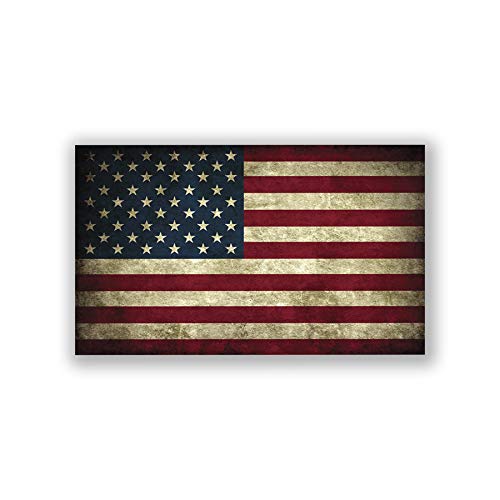 Vintage American Flag Vinyl Decal Sticker - 5 x 3 Inch Weatherproof USA Decal