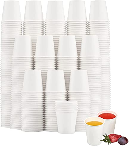 SIUQ 1200 Pack 3 oz Disposable Paper Cups - Small Mouthwash, Drink & Bathroom Cups