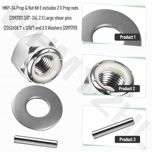 Prop Nut Kit E MKP-34 for Minn Kota Trolling Motors - 2 Pack