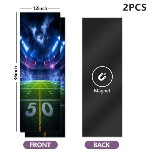 Magnetic Wallpaper for School Lockers - American Football Stadium - 12" x 36" - 2 Pcs