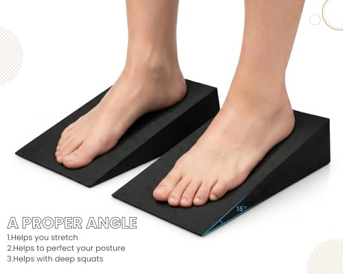 Heel Elevated Squat Wedge - 15° Incline Foam Blocks for Exercise
