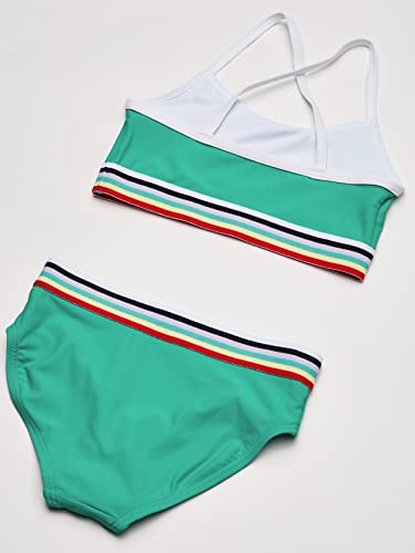 Girls' UPF 50+ Athletic Bikini Swimsuit - Tanya Atlantis Size 14