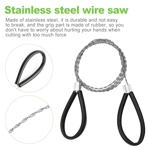 23.62-Inch Cable Wire Saw - 4-Pack Emergency Hand Saws for Camping & Hiking