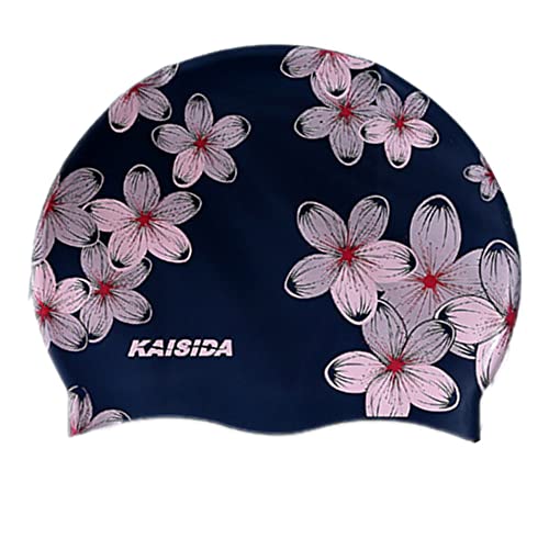 KAISIDA Silicone Swim Cap for Women - Waterproof, Anti-Slip, Long Hair Friendly