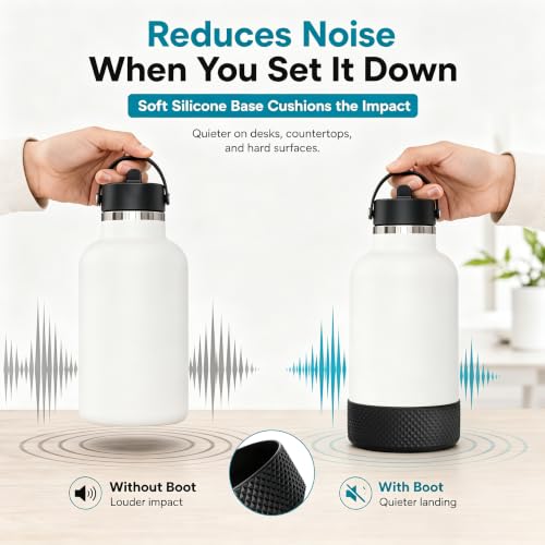 64oz Silicone Water Bottle Protector - Black for Hydro Flask