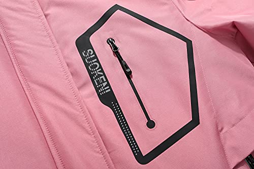 Pink Women's Waterproof Winter Snow Coat Hooded Ski Snowboarding Jacket - Small