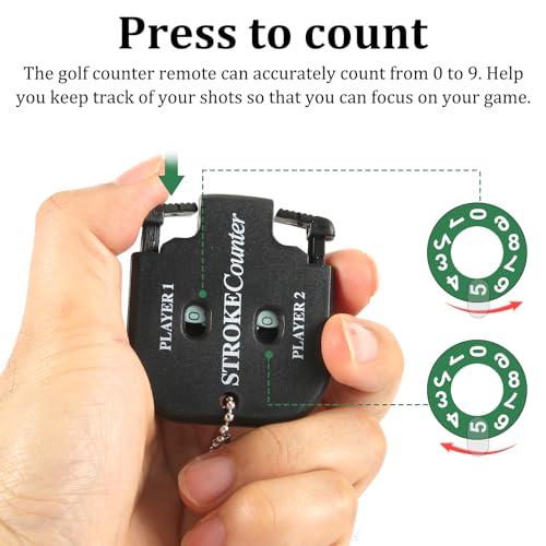Golf Stroke Counter - 2 Pack Mini Black Clicker Score Keepers