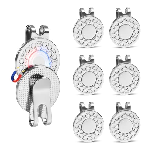 Magnetic Golf Hat Clip Set - 6 Pcs Silver for Ball Markers