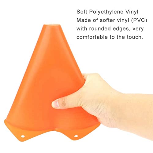 7 Inch Soccer Cones - 25 Pack Agility Training Set - Orange