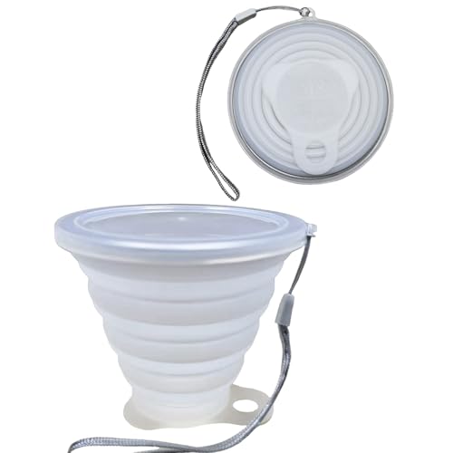 Collapsible Silicone Travel Cup - 250ml Portable Camping Mug - Transparent