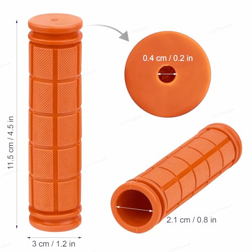 Non-Slip Rubber Bike Handle Grips with Tassel Streamers - Orange