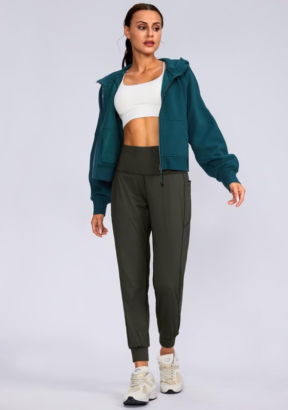 Viodia Women's High-Waisted Joggers - Athletic Workout Pants with Pockets | Tapered Sweatpants