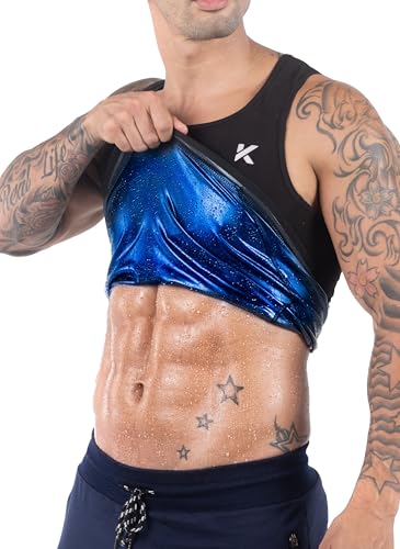 Men's Sauna Suit Compression Vest - Heat Trapping Pullover - Large-X-Large / Black