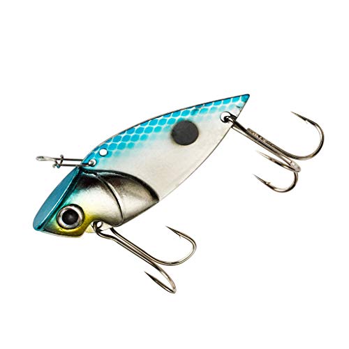 Blade Spinner Bait Fishing Lure - 2 Inch Casting & Jigging Spoon - Chrome Blue