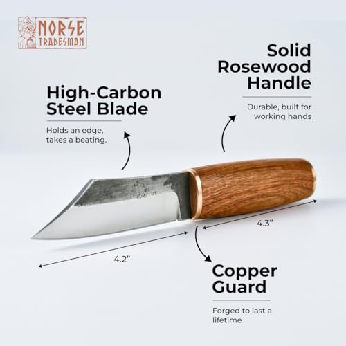 Norse Tradesman Viking Seax Knife 8.3in Full-Tang D2 Steel Blade