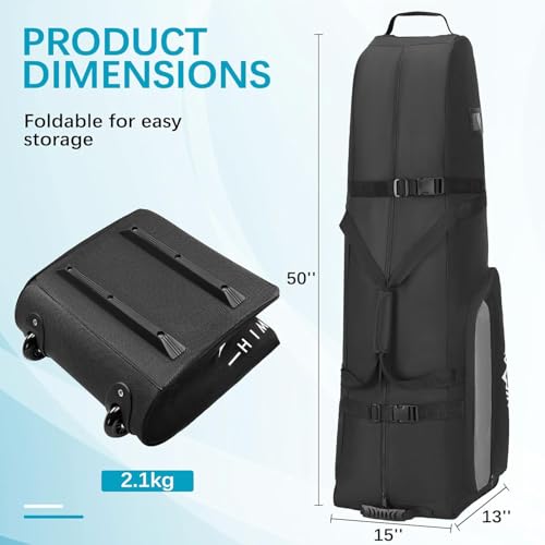 Himal Outdoors Black Soft-Sided Golf Travel Bag with Wheels - Basic Edition