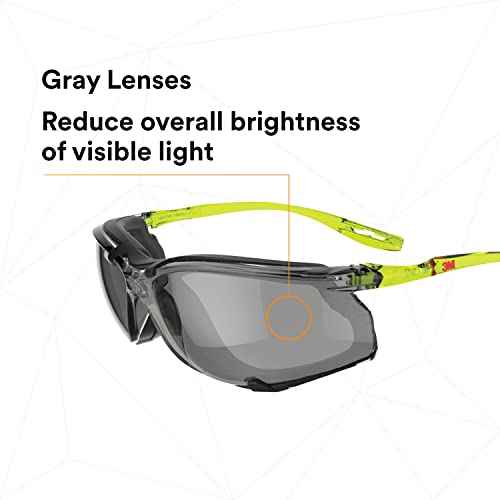 3M Safety Glasses, Solus CCS Series, ANSI Z87, Scotchgard Anti-Fog Coating, Gray Lens, Corded Ear Plug Control System, Removable Foam Gasket, SCCS02SGAF-GRN-F