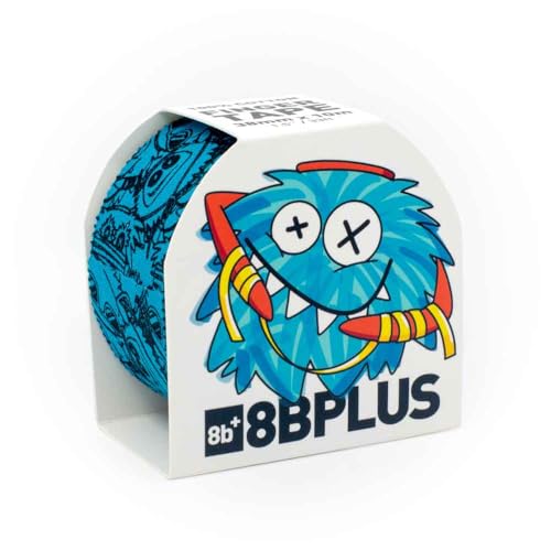 8BPLUS Finger Tape for Climbing – Blue with Print, 1.5in x 33ft, Tear-by-Hand, Cotton Sports Tape
