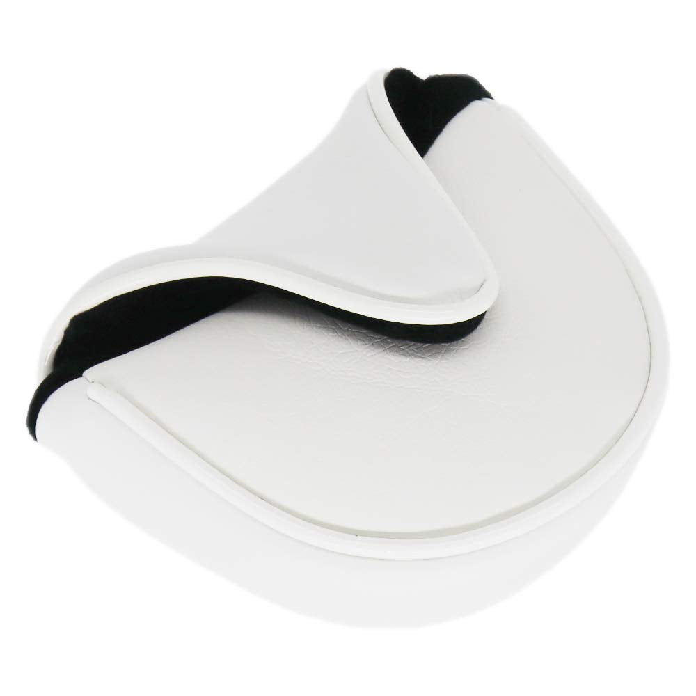 Seacloud 1pcs Golf Cover Mallet Headcover Pebble Beach White with Magnetic Closure for Putter Club Head Cover