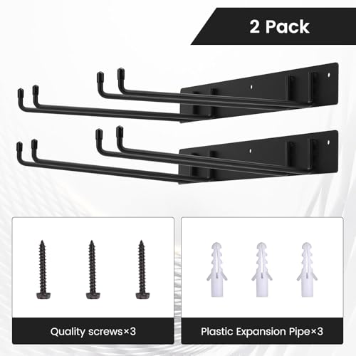 Folding Chair Rack,Metal Folding Chair Storage Rack - 2-Pack,Heavy Duty Design,Garage Organization & Foldable Chair Hanger