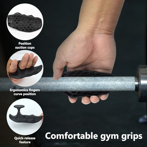 Rubber Gym Grips for Weightlifting - Ergonomic Hand Protection