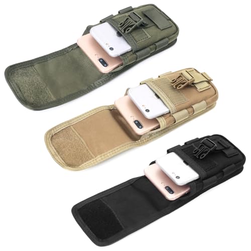 Tactical Phone Pouch Molle - EDC Utility Holster Bag - Black