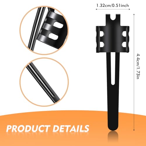 20 Pack Durable Stainless Steel Flashlight Pen Clips - Black