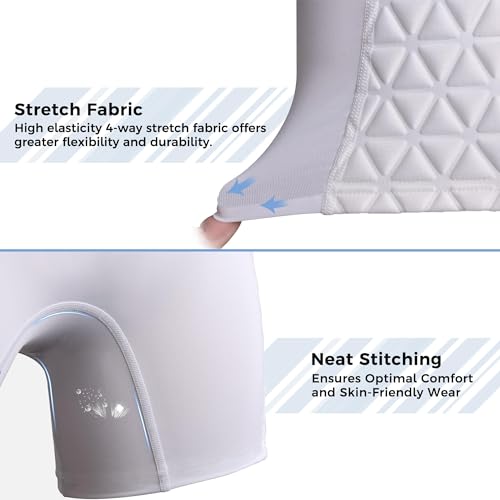 Girls Softball Padded Sliding Shorts - Medium White Compression