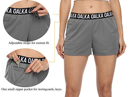 Lightweight Women's Running Shorts with Pockets - XX-Large Light Grey
