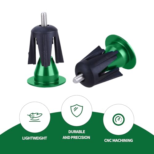 Aluminum Bike Handlebar End Caps - 2 Pack, Green