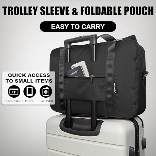 HOLYLUCK 40L Foldable Travel Duffel Bag Black - Compact, Waterproof & Easy Carry