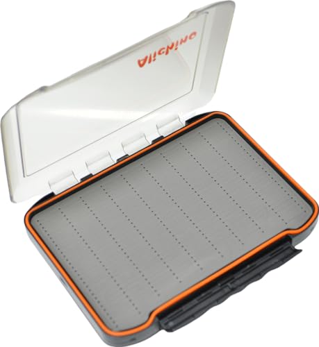 Alichino Extra Large Fly Box for Fly Files Two-Sided Waterproof Nymphs & Streamers 11.8 x 8.4 x 2.2 in Grey Foam Insert C