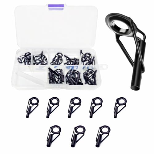 Fishing Rod Tip Repair Kit - 40 Stainless Steel Guides in 8 Sizes - Tip Guide