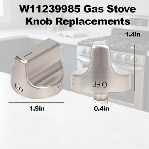 W11239985 Gas Stove Knobs 5PCS, Replaces W11032553 W10850015 W11366438, Compatible with Whirlpool WFG550S0HZ0 WFG550S0LV1 WFG525S0HV1 WFG535S0JV0 WFG550S0HV0 WFG525S0JZ0